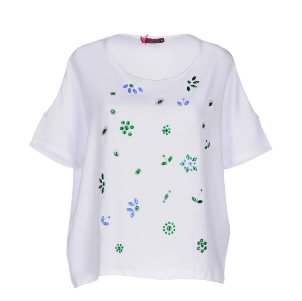 White Blouse with Embellishment